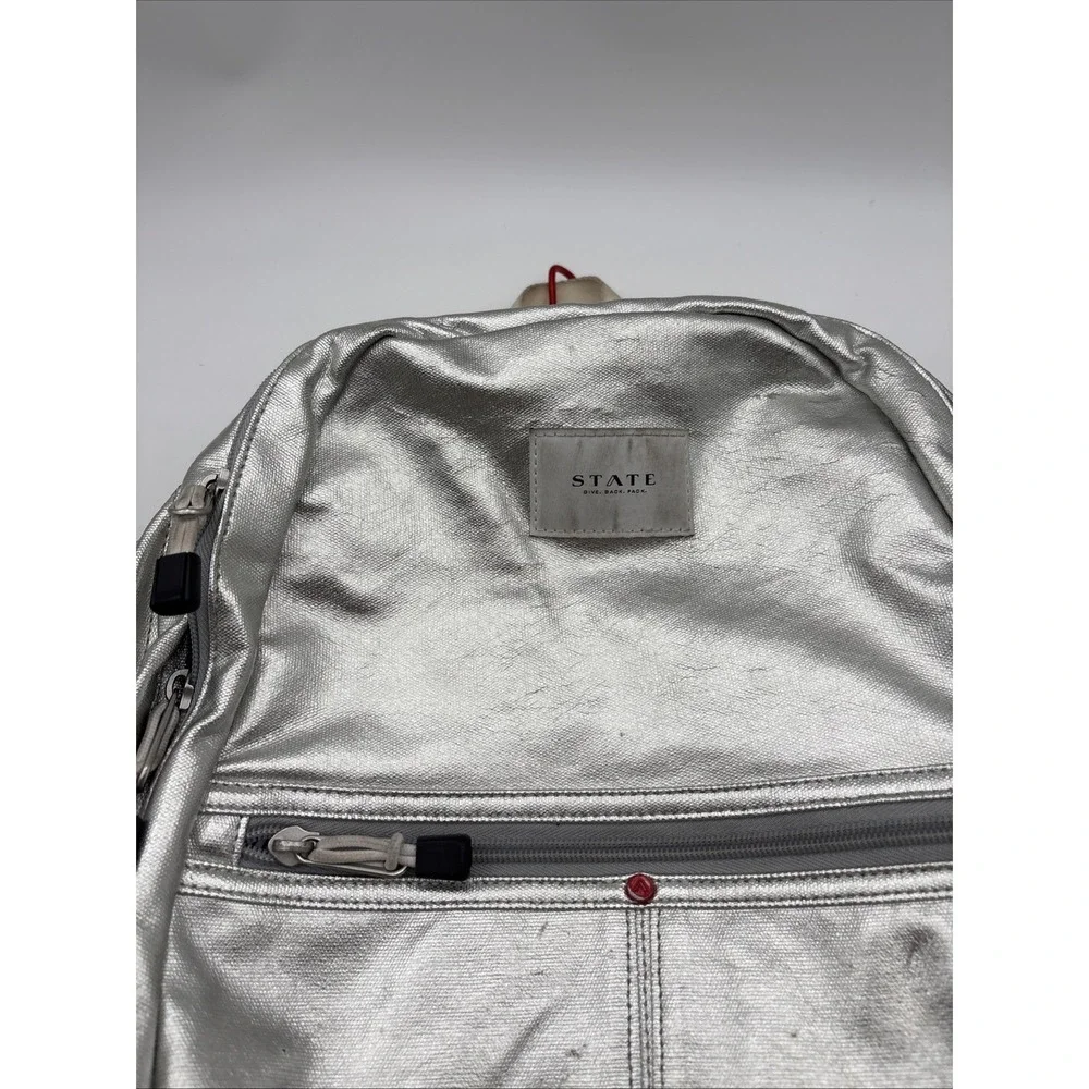 State Kane Mini Backpack Silver Metallic